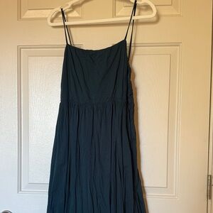 Elegant Navy Blue Spaghetti Strap Dress